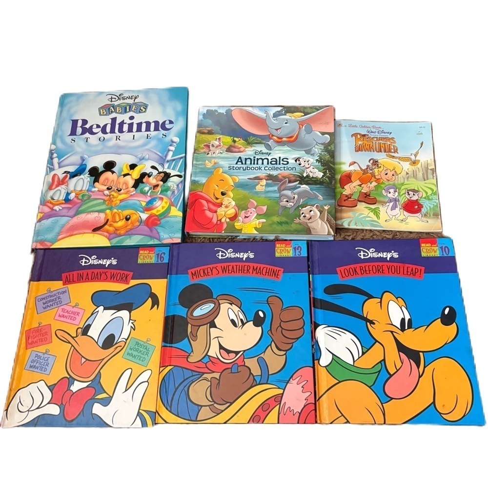 Disney Vintage Kids Book Bundle Lot Collection Babies Bedtime Rescuers Down